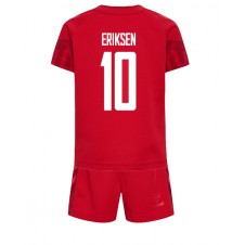 Danmark Christian Eriksen #10 Hemmaställ Barn VM 2022 Korta ärmar (+ Korta byxor)